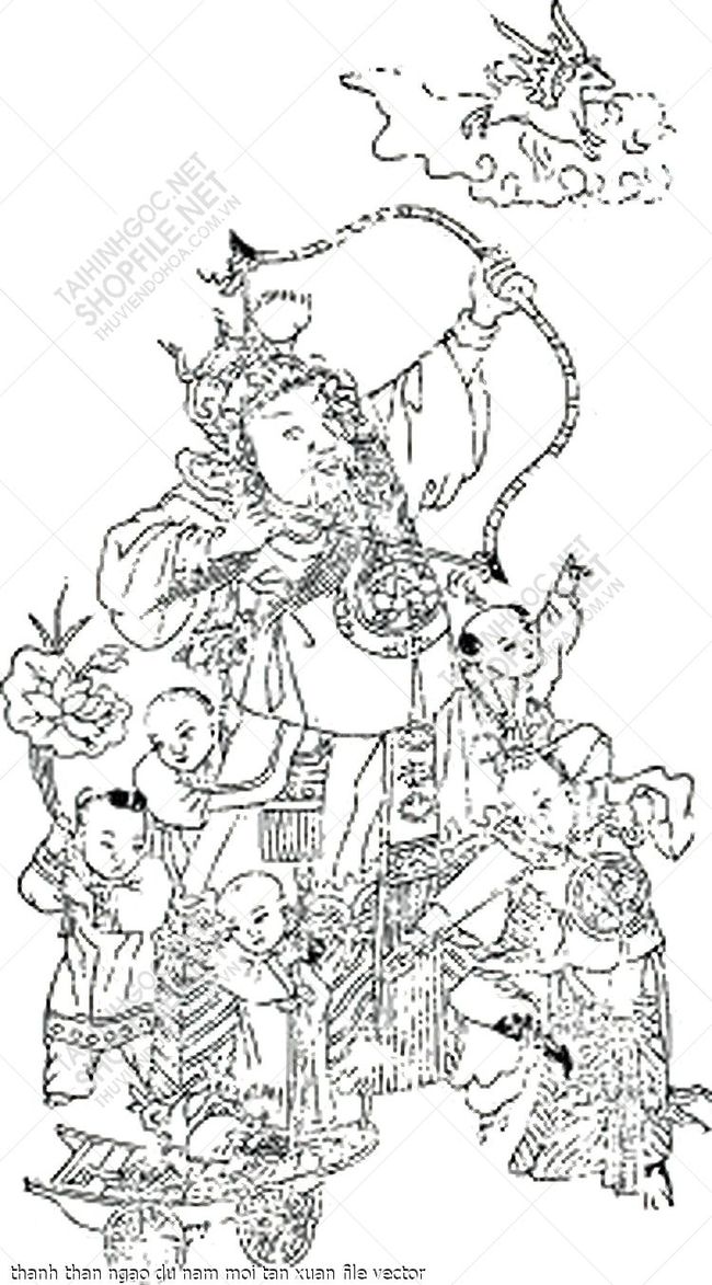 thanh than ngao du nam moi tan xuan file vector